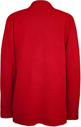 Image of WearAll Plus Size Womens Button Long Sleeve Pocket Top Ladies Knitted Cardigan - 4-22