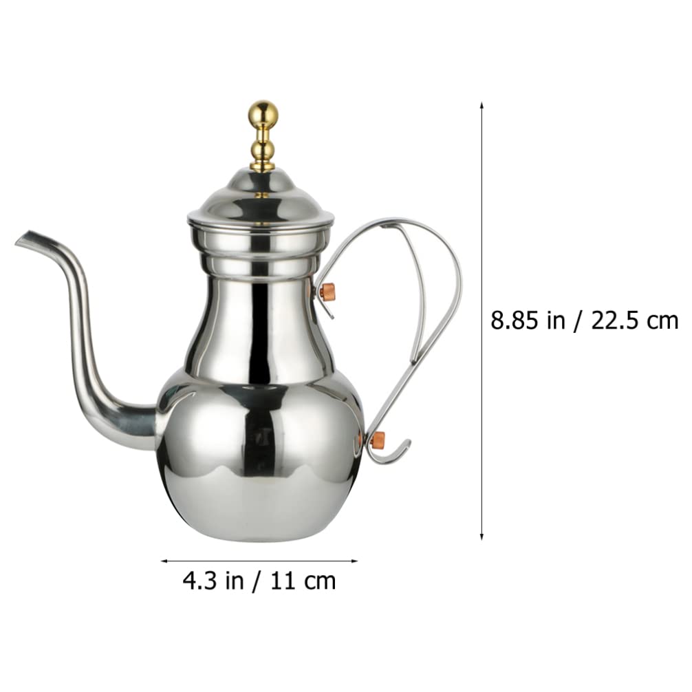 Arabski dzbanek do kawy Eid Mubarak Czajnik Cezve Dzbanek do kawy Mały czajnik do herbaty Wylewka Dzbanek do kawy Tureckie dzbanki do herbaty Czajnik aluminiowy Dzbanek typu „gęsia szyja” Metalowa s