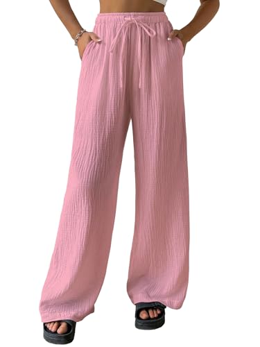 Image of Shasmi Women's Trousers | Wide Leg Casual Pants Featuring a Relaxed Silhouette | Secure fit for All-Day wear | Convenient Side Pockets | Straight-Leg Cut | Elegant Design | Premium (157)