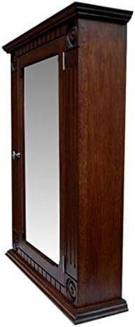 Rosette Dark Walnut Medicine Cabinet/Solid Wood & Handmade/Surface Mount