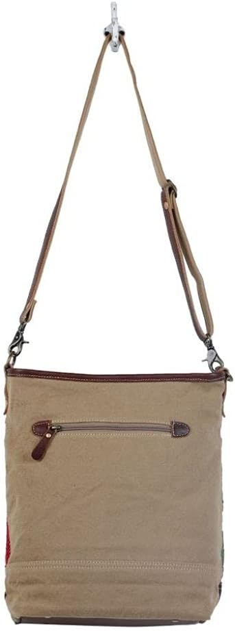 Myra Bag Aztec Purse for Women - Canvas Bag with Real Leather Detailing, Boho Handbags for Women, Cute Western Purse