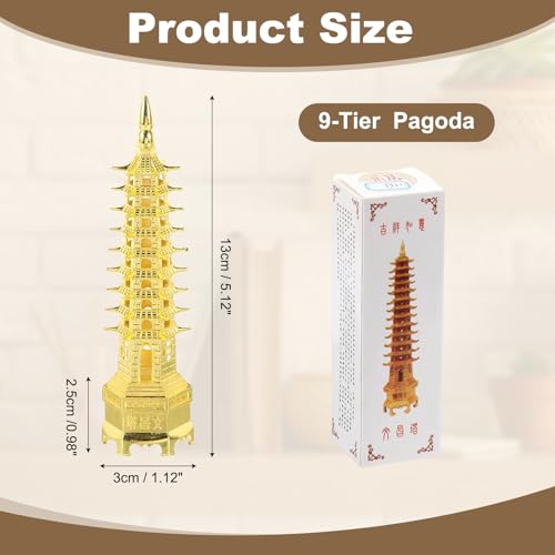 Estatua de Pagoda China Metal 5.1" Miniatura Decoración miniatura 2