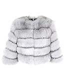 Lea Marie Damen Jacke aus 100% ECHTPELZ ECHTFELL Jacke Felljacke Pelzjacke Kiana Gr. XS - 3XL (White, S)