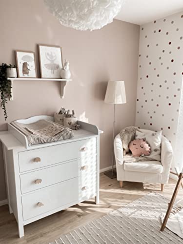 Puckdaddy skötplatta med lock Linus - 108x80x15 cm, träskötmatta i vitt, skötbord av hög kvalitet lämplig för byråer, inklusive väggmontering - Image 5