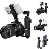 Multi-Camera Mount Rig for DJI Osmo Pocket 3 4 insta360 Luna Ultra & DSLR Digital Action Camera – Dual 1/4" Screws with Cold Shoe Mounts, Tripod Compatible, Supports Phone as Monitor