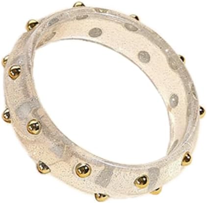 Punk Colorful Shimmer Acrylic Resin Bangle Bracelet Transparent Plastic Wristbands Wide Irregular Geometric Cuff Bangle Bracelet for Women Jewelry