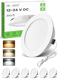 ALUSSO 6 x Foco LED Empotrable 12V Downlight Regulable 4W Empotrable LED 3000K Blanco Cálido 4000K Blanco Natural 6000K Blanco Frío IP44 Panel LED Interiors para Muebles Autocaravana Barco Cocina