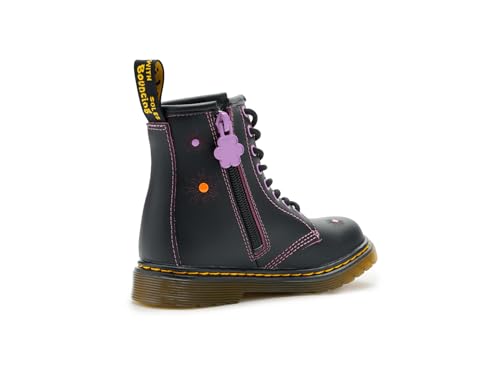 Image of Dr. Martens Unisex Kids 1460 J (Little Kid /Big Kid), Black /Dusty Rose, 4, Medium, Big Kid