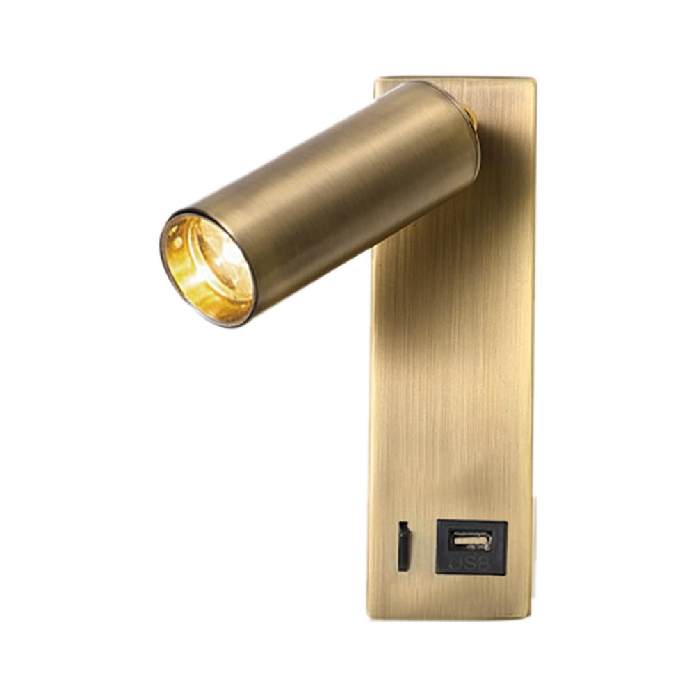 Lampe murale LED 3W encastrable et rotative avec port de lecture USB pour lit