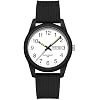 findtime Day Date Watches for Men Easy Read Dial with Luminous Analog Second Hand Arabic Numerals Waterproof Black Silicone Band Simple Design