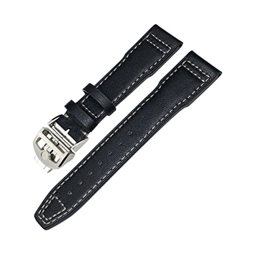 Bracelet montre alligator IWC Pilot d'une élégance intemporelle en cuir véritable de luxe 20mm