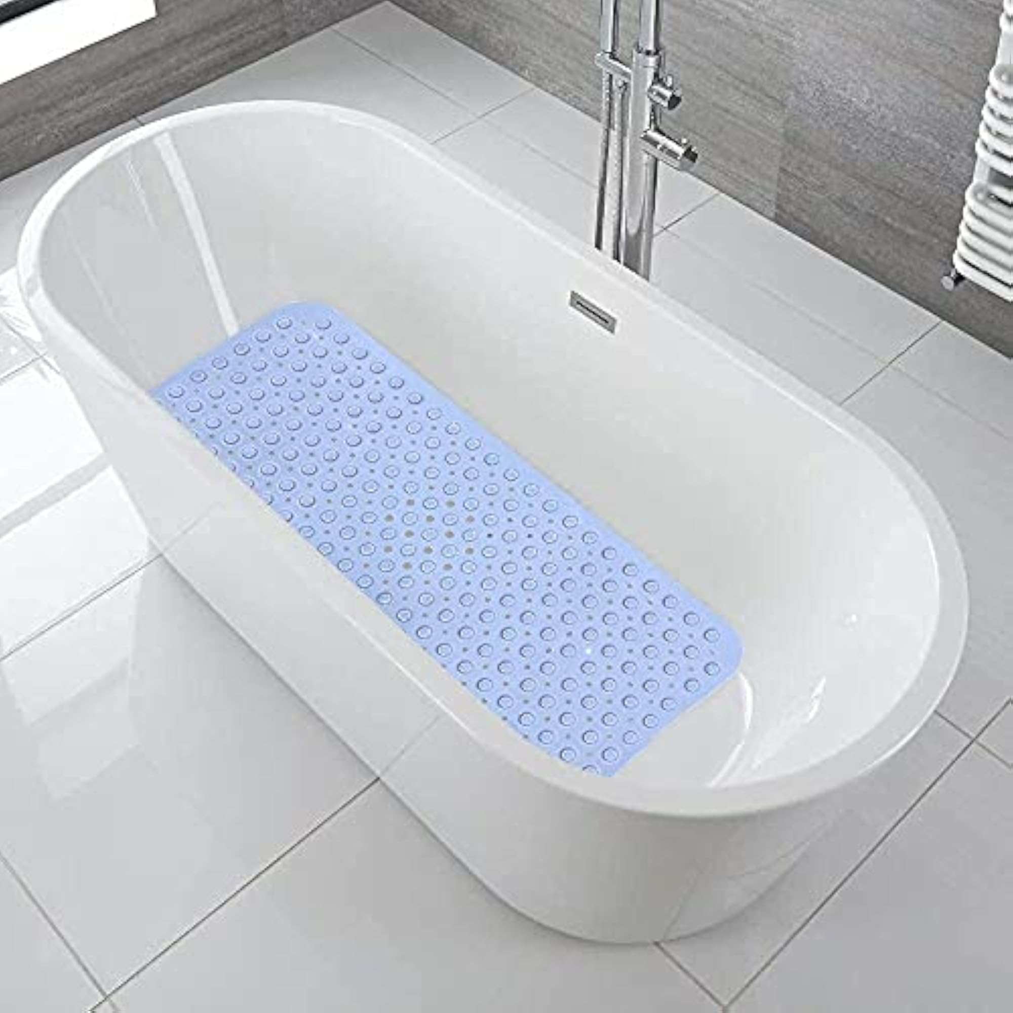 Bathroom Non-Slip Shower Mat with Suction Cups, Machine Washable