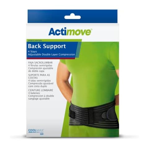 Actimove - Sports Edition - Back Support - Lower Back Brace for Pain Relief & Support - Latex and Neoprene Free - Medium Cover