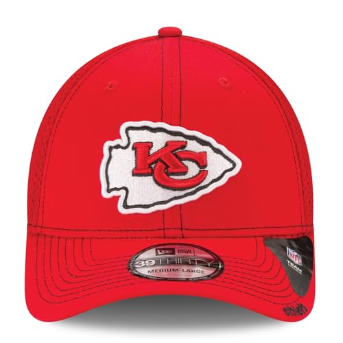 New Era Unisex-Adult NFL 39THIRTY Team Color Neo Primary Logo Stretch Fit Flex Football Cap Hat - Kansas City Chiefs Red - Large/X-Large - Image 2