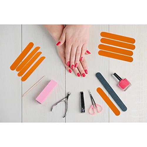 Mini Nail Files Bulk (100 Pcs), Double Sided Emery Board Nail File For Nature Nails, Manicure Tool Set Disposable Colorful Nail File For Home Salon Use Travel Size For Men Women Kids Wood Board Orange #TOP3