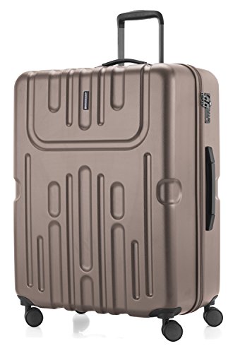 HAUPTSTADTKOFFER - Havel - Valise rigide grande Bagage Trolley 4 Roues - TSA - 74 cm - 110 litres - Or