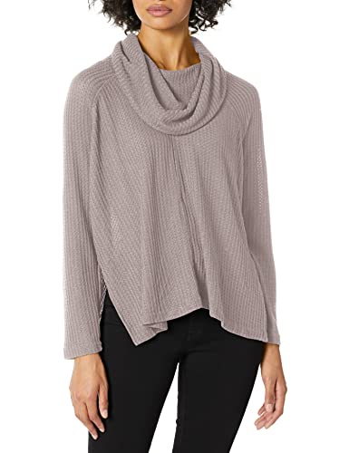 Jack By Bb Dakota Junior's House Of Waffles Knit Cowl Neck Top, Chromium, Extra Small #TOP19