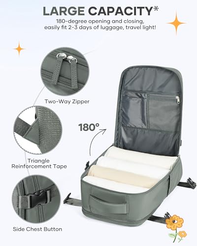 Image of Large Travel Backpack for Women Airline Approved Carry on Backpack for Airplanes Mochila De Viaje Spirit Airlines Personal Item Bag 18x14x8 Personal Item Travel Bag Backpack for Traveling on Airplane