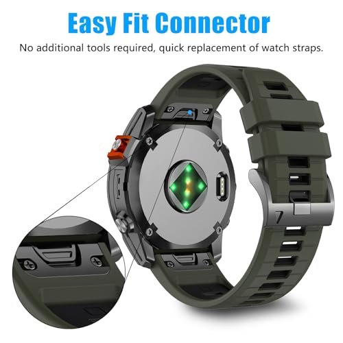Image of 22mm Compatible with Garmin Fenix E /8 /8pro AMOLED 47mm /Fenix 7 /7 Pro /6 /6 Pro /5 /5 Plus Watch Band,Soft Quickfit Silicone Straps for Forerunner 970 965 955 /Approach S70 47mm /tactix 8 /quatix 7 8 47mm