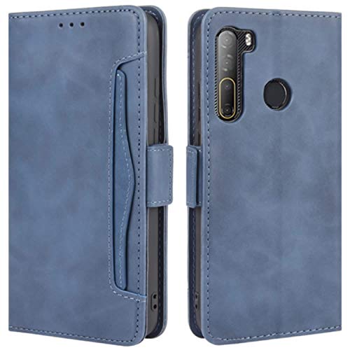 HualuBro Funda para HTC Desire 20 Pro, Funda Libro de Premium PU Cuero con Ranura para Tarjetas y Billetera Flip Cover Magnético Carcasa para HTC Desire 20 Pro Case, Azul