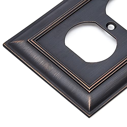 Amazon Basics Decorative 1-Gang Duplex Wall Plate, 3-Pack - Oil Rubbed Bronze #TOP3