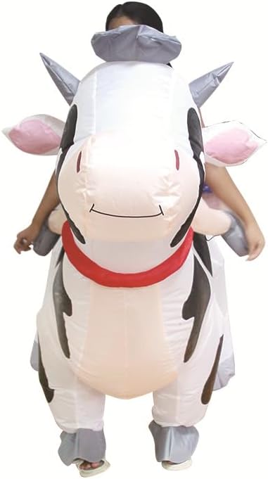 [ＲＩＷＯＩＬＮＤ] 乳牛コスプレ 半身 着ぐるみ 空気充填 膨張式 子供用 コスチューム ハロウィン 人気 仮装 可愛い 余興 男