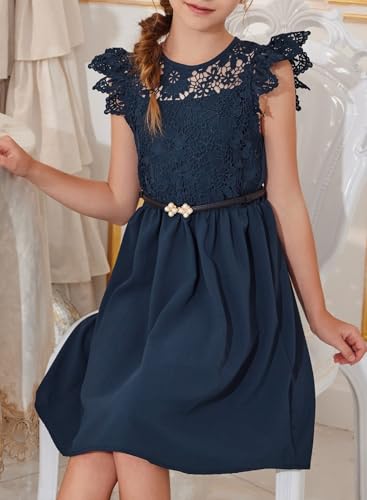 Girls Dresses Tween Summer Formal Lace Sleeveless Wedding Flower Girl Dress Size 6-15 Years Old - Image 3