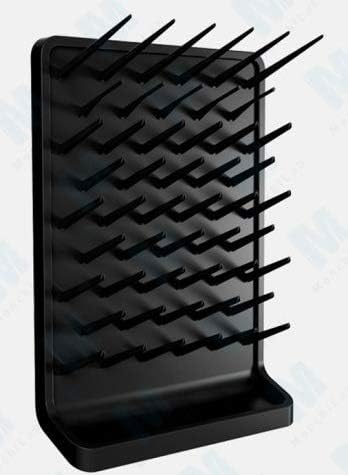 Azzota Pegboard Bench-top/Wall-Mount Laboratory Glassware Drying Rack with 50 Pegs, Black
