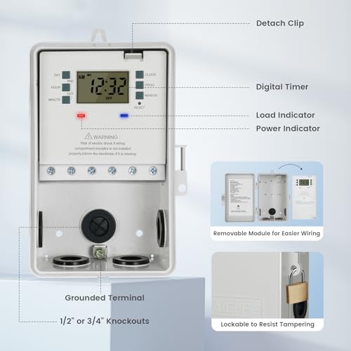 Image of Suraielec Pool Timer, 7-Day Digital Pool Pump Timer Switch