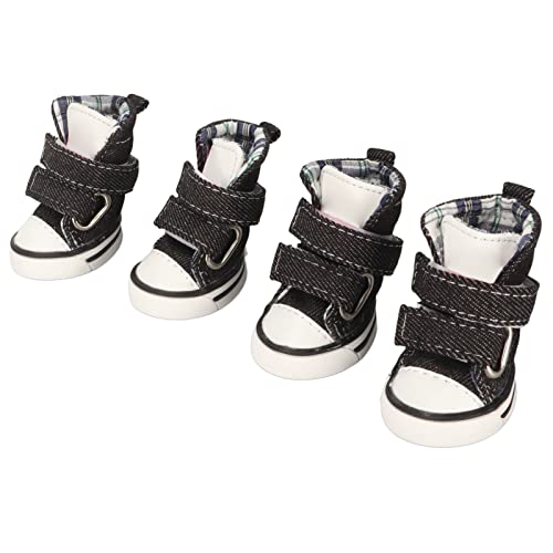 HappyFit 4 peças de sapatos de lona para cachorros, sapatos fofos para todas as estações, respirávei