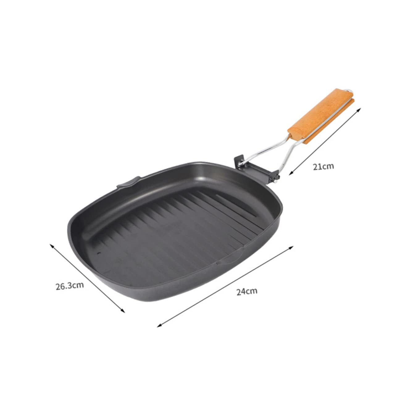 Ciieeo Portable Cast Iron Baking Tray Iron Frying Pan Non-stick Coating Even Heat Distribution for Pancakes Steaks