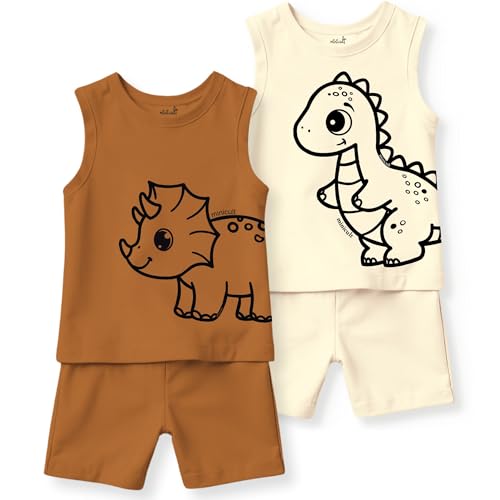 Image of minicult kids Kids Cotton Shorts and Matching Tshirt Coord clothing set with Cute Prints Clothing Set (200gsm Cotton Fabric)(pack of 2)