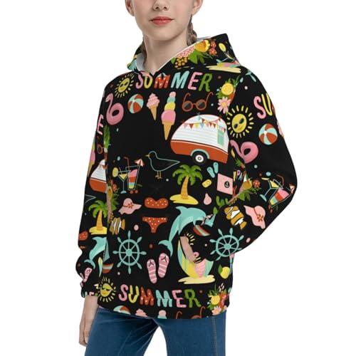 Hello Summer Kid Hoodies Boys Sweatshirts Girls Pullover with Pocket2