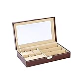 Exquisites und luxuriöses Design: Das schwarze, glatte Erscheinungsbild macht es zu einem eleganten Gehäuse, das perfekt zum Schminktisch passt. Durch das transparente Oberlicht können Sie die Uhr im Inneren deutlich sehen.