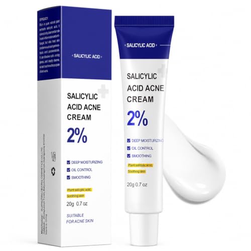 2% Salicylic Acid Pimple Remover Treatment Cream Clear Acne Spot for Oily Acne Prone Skin Reduce Redness Active Acne Relief Draw Out Clog Pores Skin Care for Women Men 0.7oz
