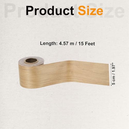 Image of PATIKIL Wood Grain Tape 2 inch x 32 ft, Self-Adhesive Wood Texture Repair Tape Realistic Wooden Effect Patch for Furniture Cabinets Floor Walls, Birch