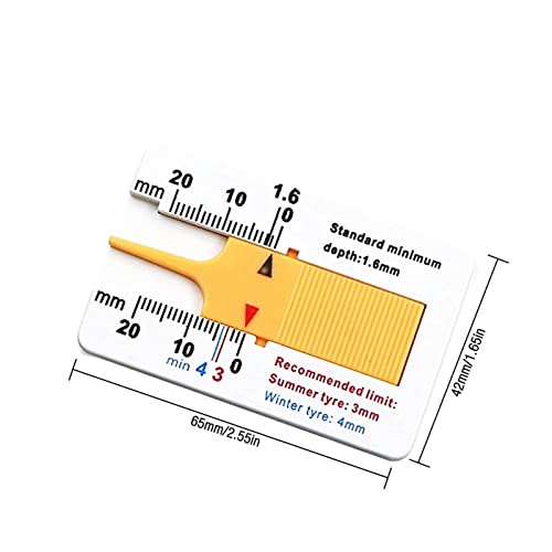 Yuemuop 4 Stuks Kunststof band dieptemeter, bandenprofiel dieptemeter 0-20mm, Profieldieptemeter voor Auto en Motor… - Image 3