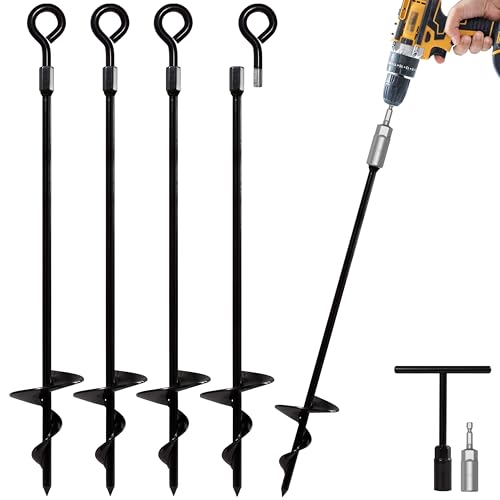 19.5 Inch Heavy Duty Ground Stakes Anchor Kit (4 Pack)