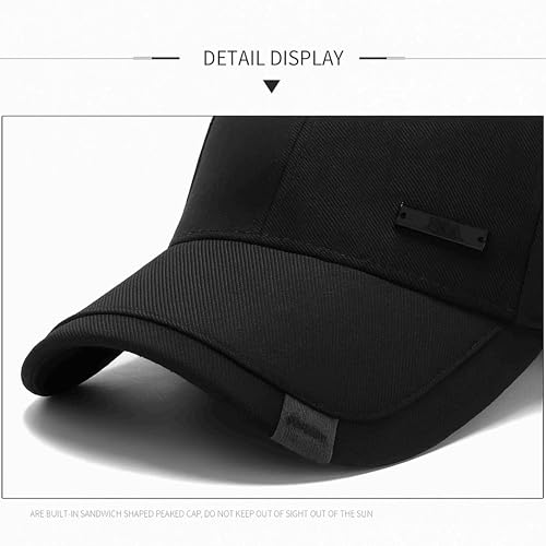 Image of Hat for Men Woman Sports Cap Sun Hat Quick Drying Soft Polyester Fiber Adjustable for Men and Women Black