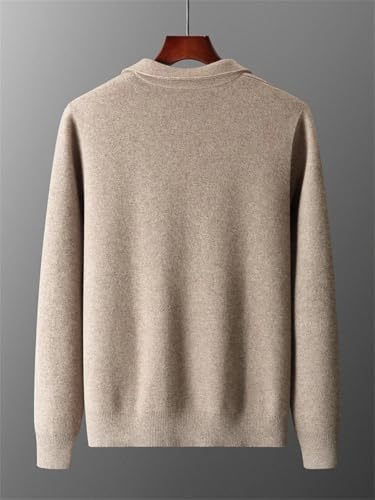 Men's Zipper Cardigan Wool Sweater Casual Knitwear Sweater Cardigan Lapel Thickened Sweater2