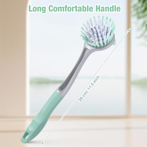Image of Patelai 12 Pack Dish Brush with Long Handle, 11. 5 Inches Pot Pan & Dish Brush, Cleaning Brushes for Kitchen and Bathroom, Safe on Cookware, Stainless Steel, Outdoor Furniture, Showers & Sinks