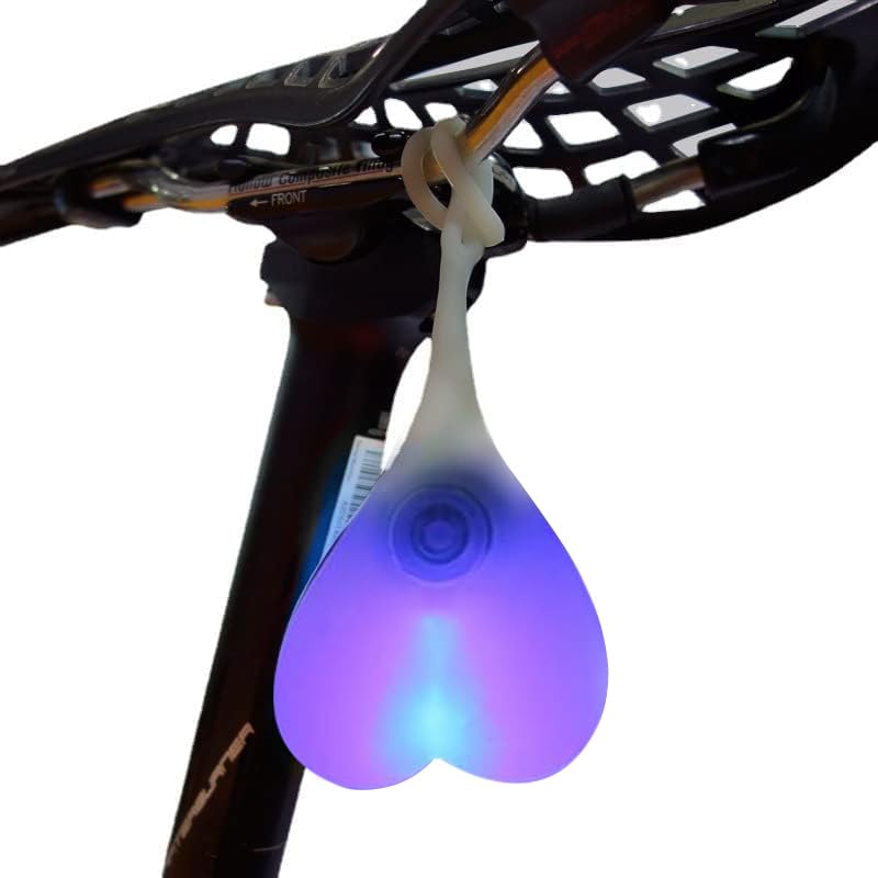 MACHSWON Cycling Tail Light Bike Taillights LED Back Ball Light Heart-Shaped Rear Lights Night Warning Silicone Waterproof Lamp Blue
