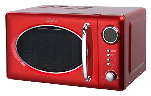 Preisvergleich Produktbild Design Retro Mikrowelle mit Grillfunktion rot - Salco