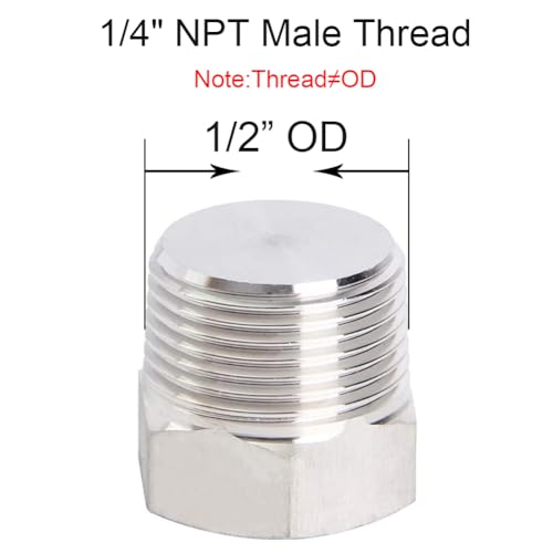 Joywayus 4Pcs Stainless Steel Outer Hex Thread Socket Pipe Plug Fitting 1/4" NPT Male by Joywayus - Image 2