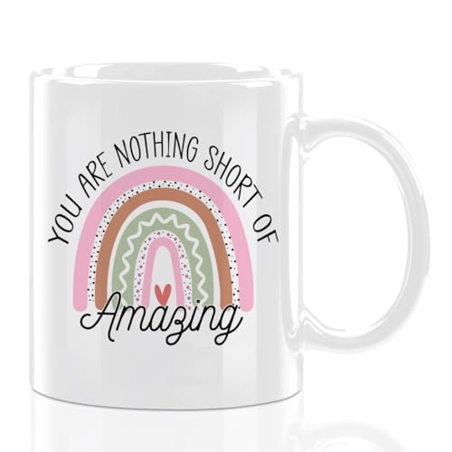 HZMLYDJ You are nothing short of Amazing Mug, Cute Coffee Mugs for women | Inspirational Encouragement Thank You Gifts for Women Sisters Daughter Friends Kids Coworker，11oz White Ceramic Coffee Mugs
