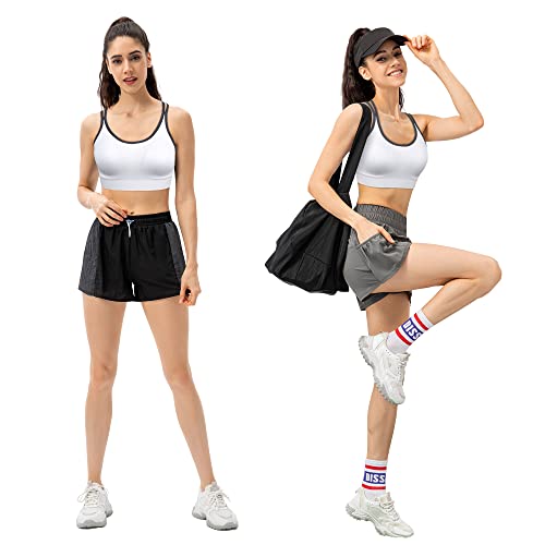 Image of VEQKING Strappy Cross Back Sports Bra for Women Removable Padded Yoga Bras | Multipack, Medium Support, Comfortable Seamless Wireless Design, Breathable Moisture-Wicking Fabric, Workout, Gym, Pilates