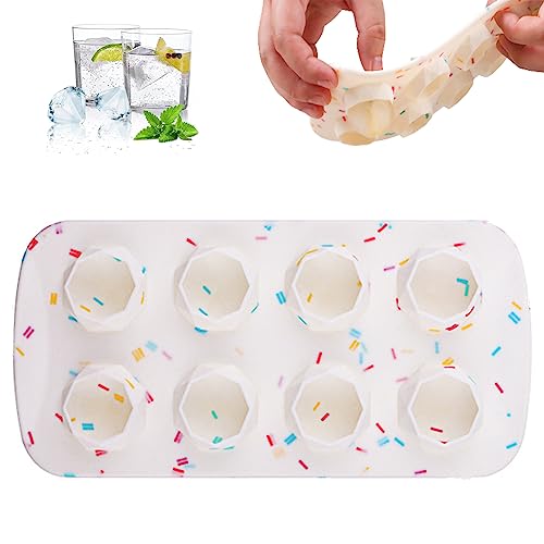 Stampi Per Ghiaccio A Forma Di Rosa In Silicone - 9 Cubetti Da 3,5 Cm - Con Pinza Inclusa - Per Cocktail, Whisky, Caffè - Senza BPA