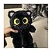 ZQW Cute Kawaii Y2K Plush Furry Cat Kitten Pencil Case Pouch Makeup Bag - Plush Doll Organizer for Cosmetics and Accessories (Black)