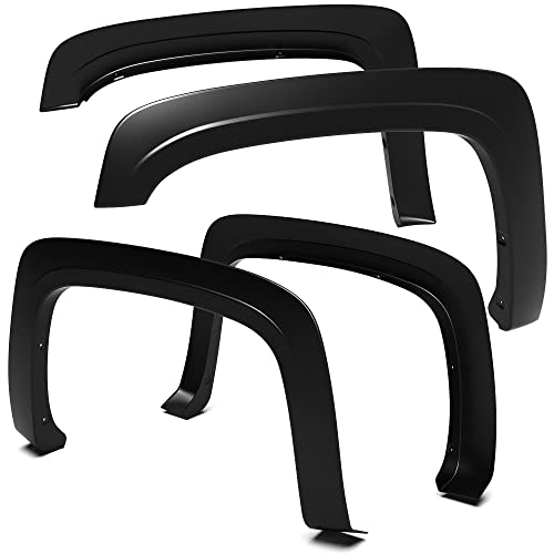 Tyger Auto Fender Flare Compatible with 2007-2013 Chevy Silverado 1500 2500 3500HD (Not Fit 07 Classic) 6.5' & 8' Bed, Fine-Textured Black Paintable Factory Style 4pc | TG-FF6C4288 by Tyger Auto - Used condition - US$105.56