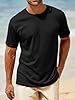 Runcati Men's Short Sleeve T-Shirt Premium Plain Crew Neck Tops Summer Gym Fitness Sports Shirt Lightweight Regular Fit Tee Black XL #4